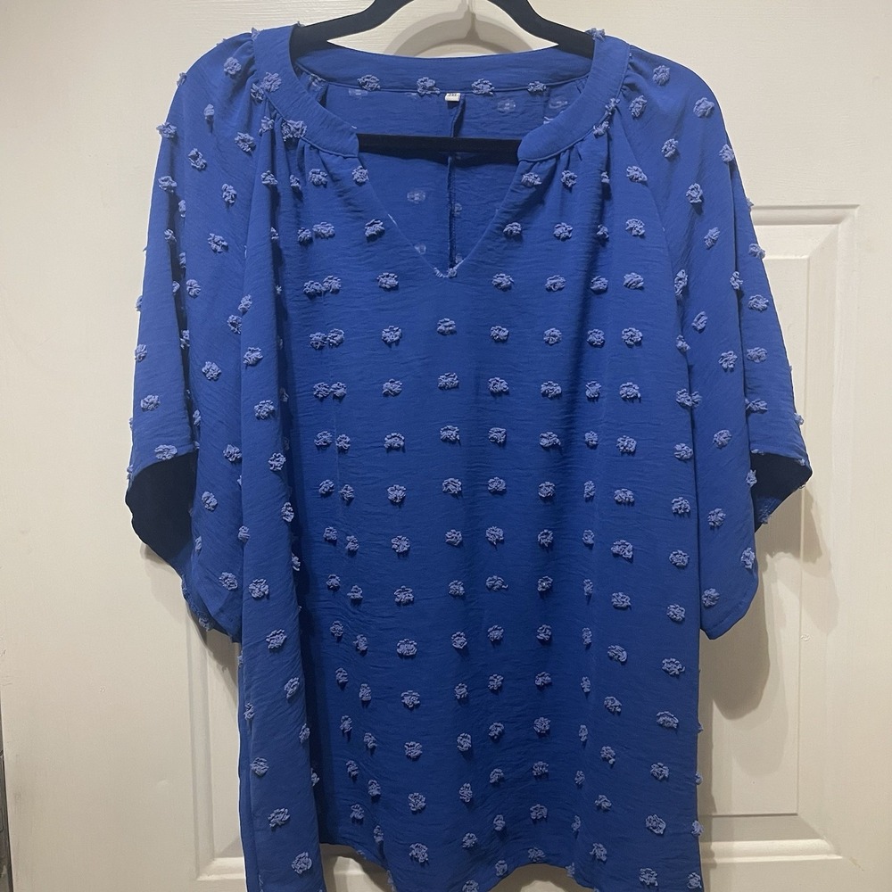 Womens Blue Flowy Blouse Size Large